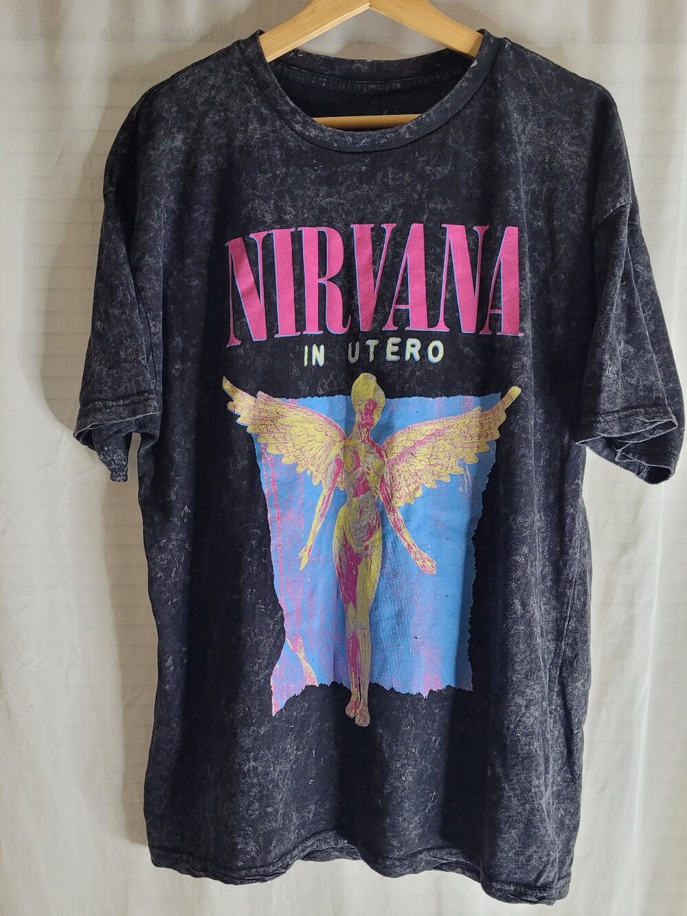 Nirvana In Utero Graphic t-shirt Acid-wash Black Size XL